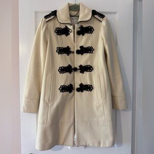 Walter Elegant White Trench Coat with Black Detailing